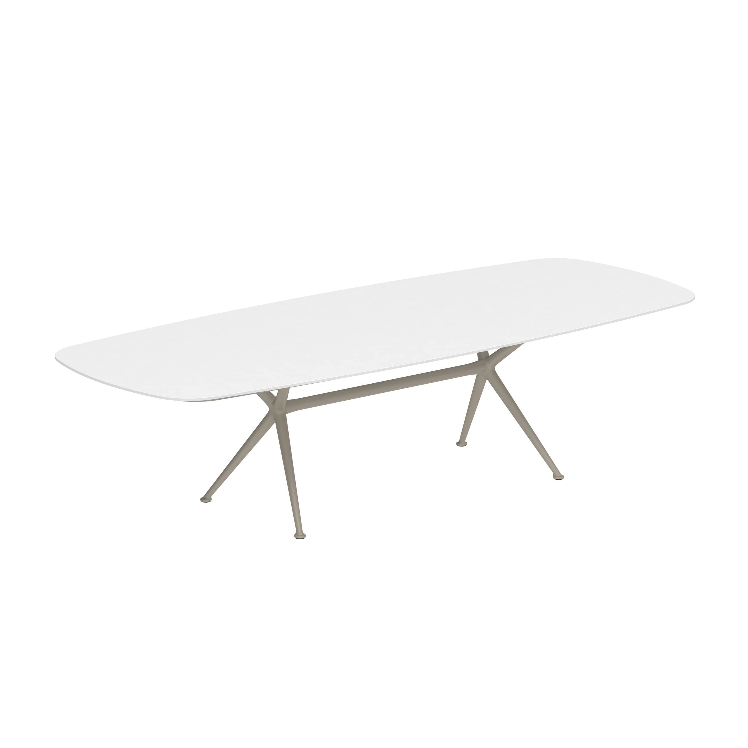 Exes Table 300x120cm Alu Legs Sand - Table Top Ceramic White