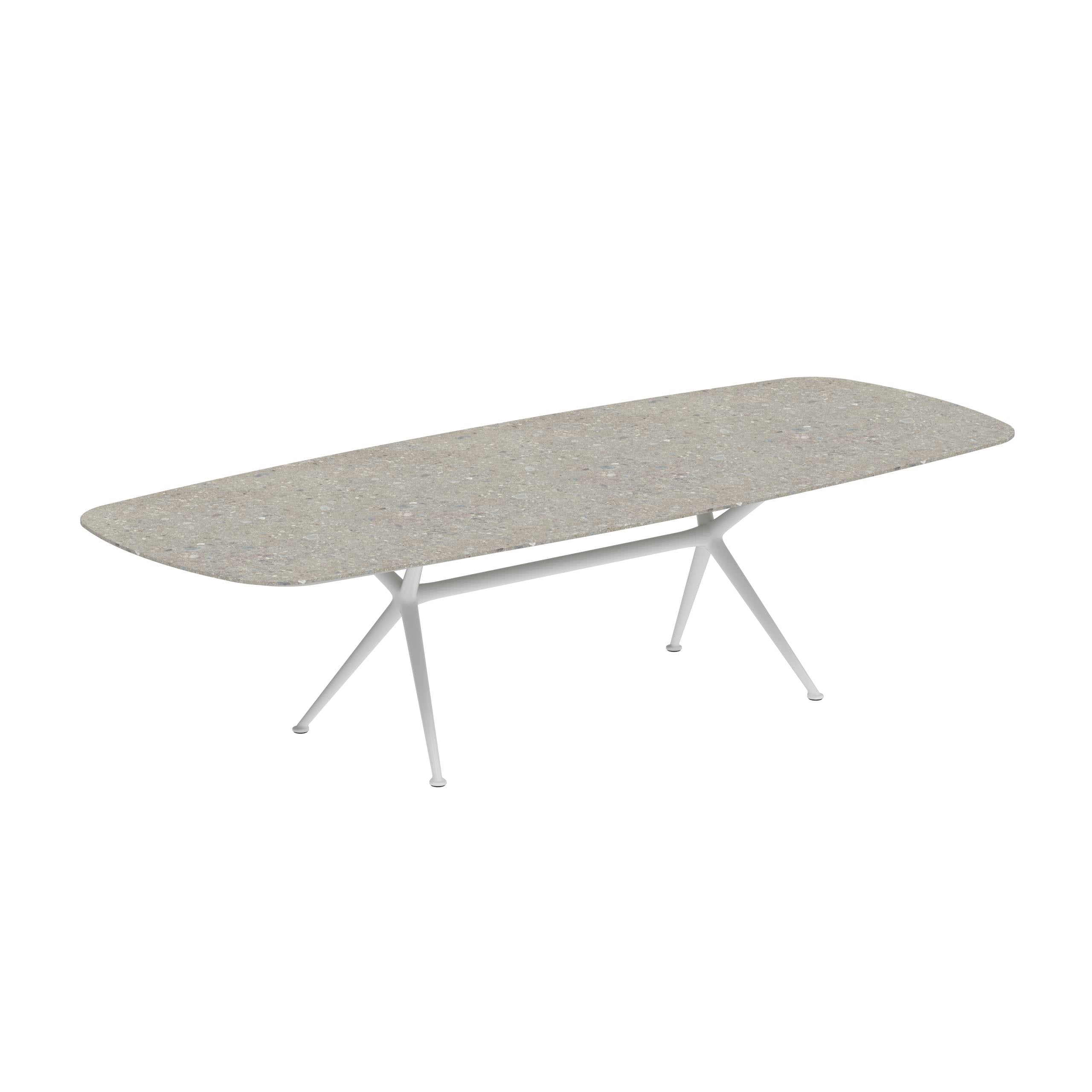 Exes Table 300x120cm Alu Legs White - Table Top Ceramic Ceppo Dolomitica