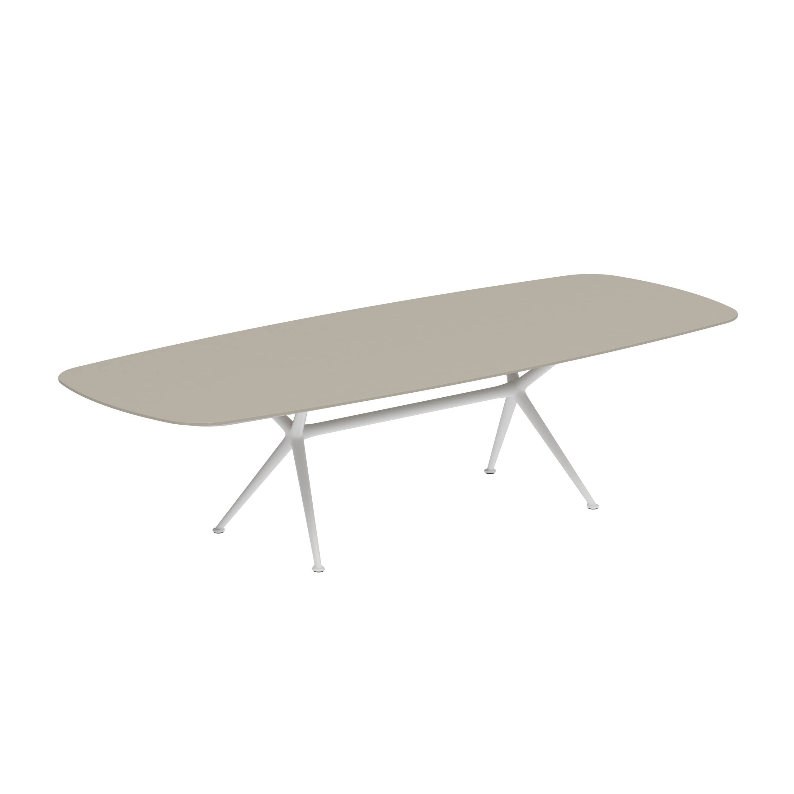Exes Table 300x120cm Alu Legs White - Table Top Ceramic Pearl Grey