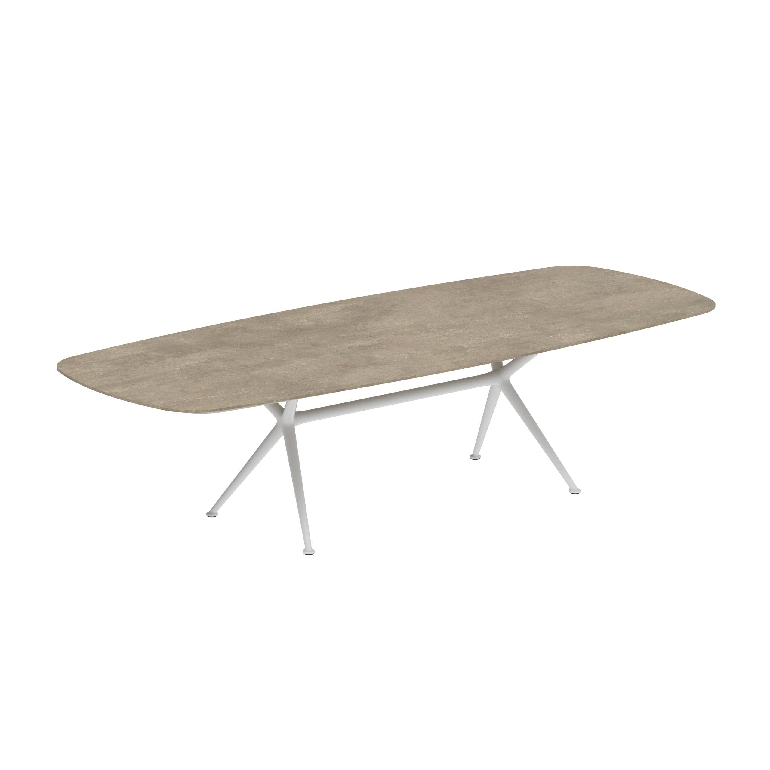 Exes Table 300x120cm Alu Legs White - Table Top Ceramic Terra Sabbia
