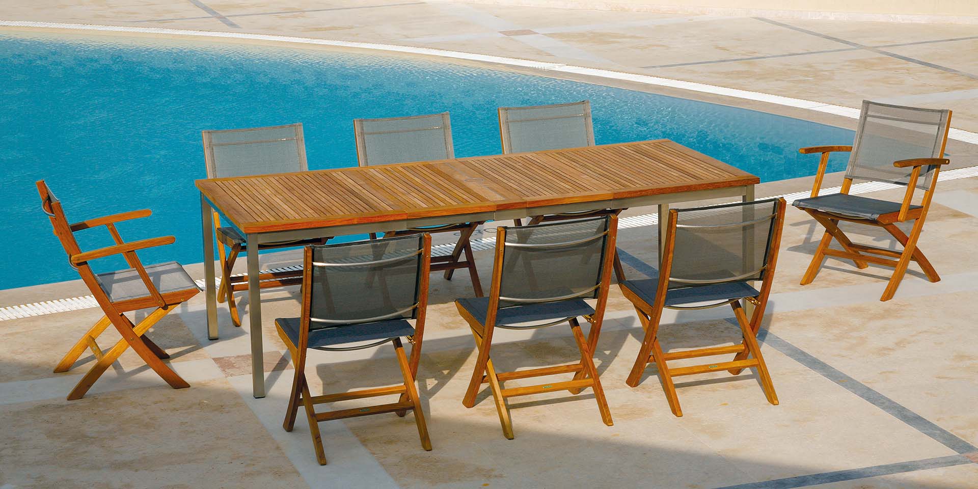 Equinox Dining Extending Table 360 Rectangular - Powder coated