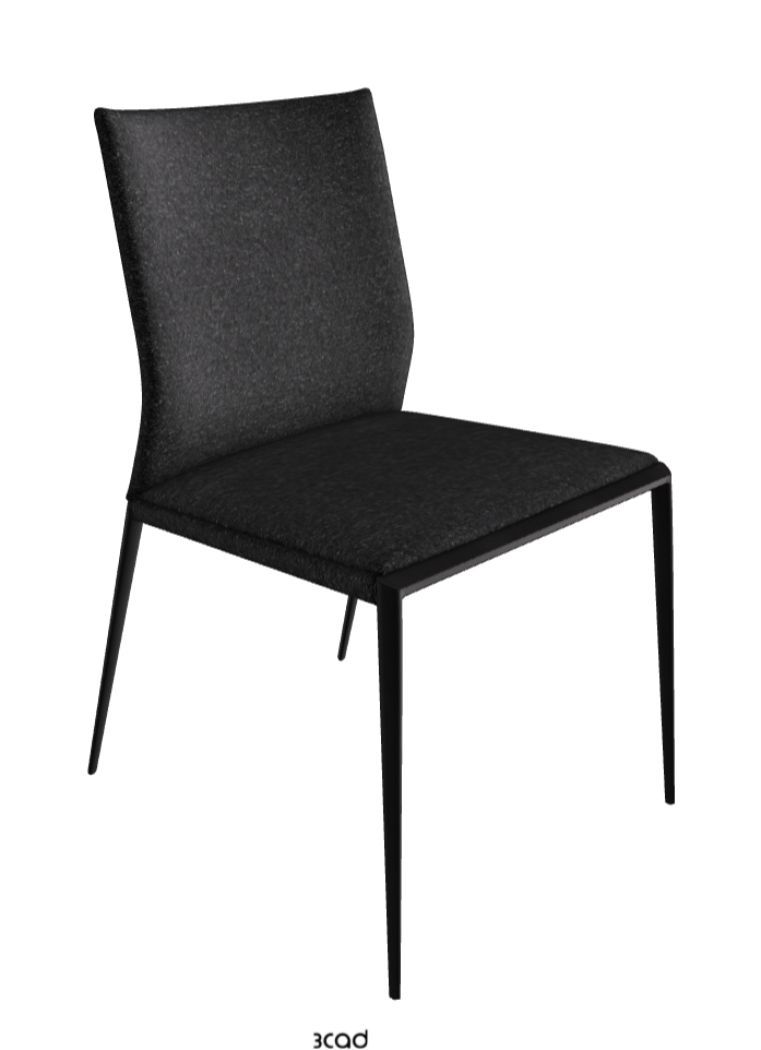 Eva Dining Chair_Black Embossed_Fabric_B246