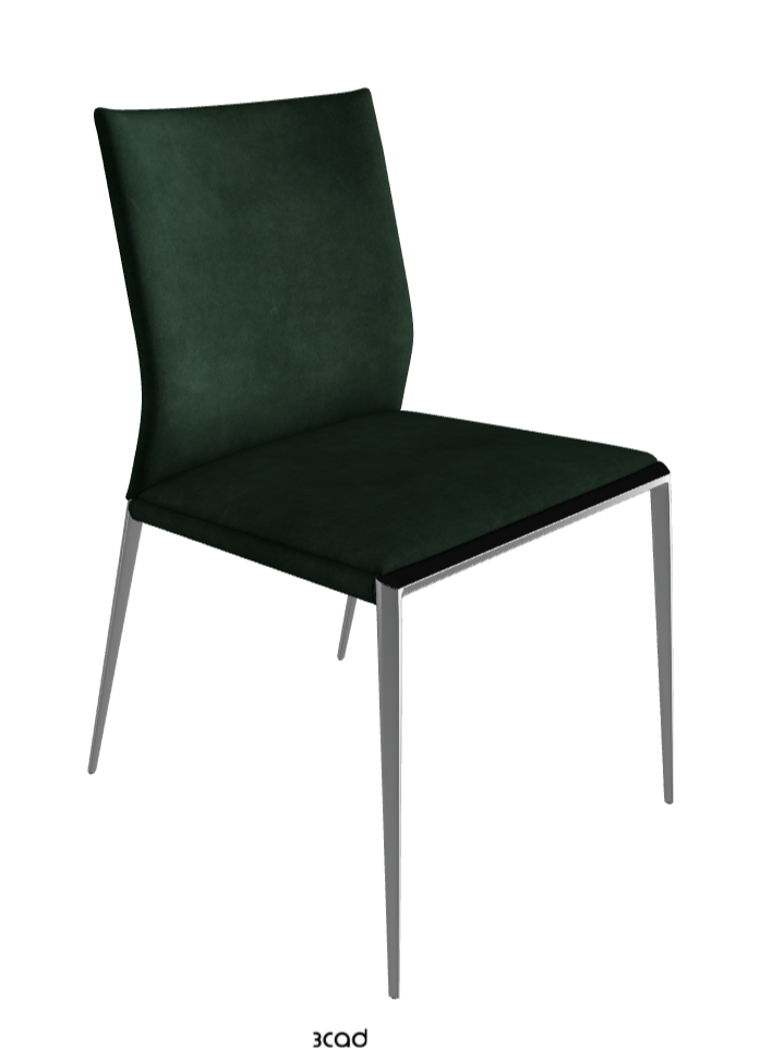 Eva Dining Chair_Chrome_Micro Nubuk:_Musk
