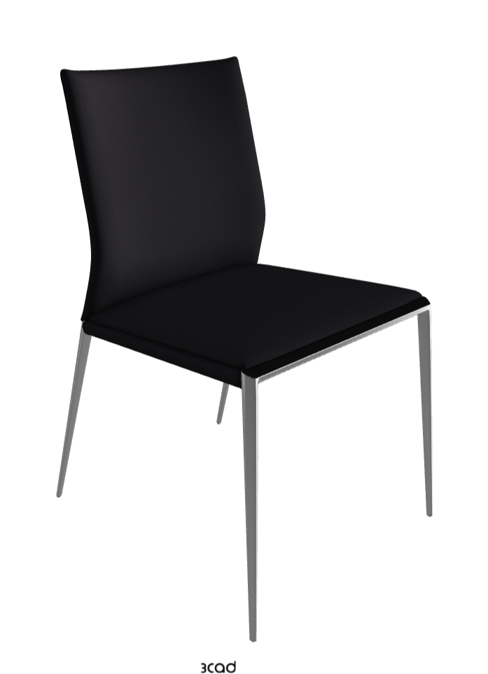 Eva Dining Chair_Chrome_Glove Soft Leather:_Hornet
