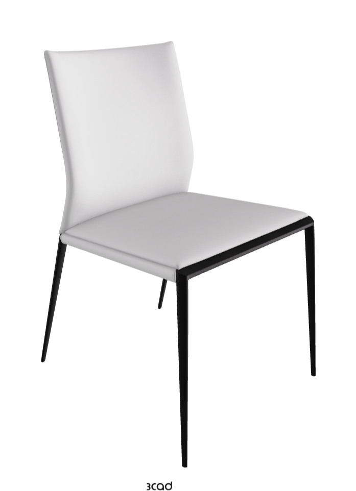 Eva Dining Chair_Black Embossed_Soft Leather_Bianco