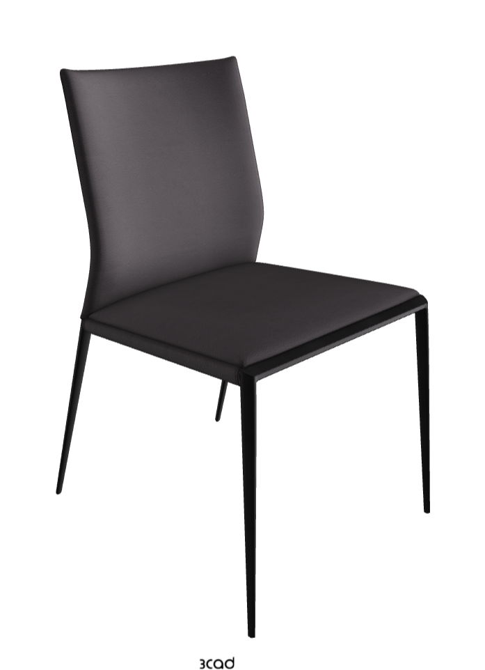 Eva Dining Chair_Black Embossed_Soft Leather_Piombo