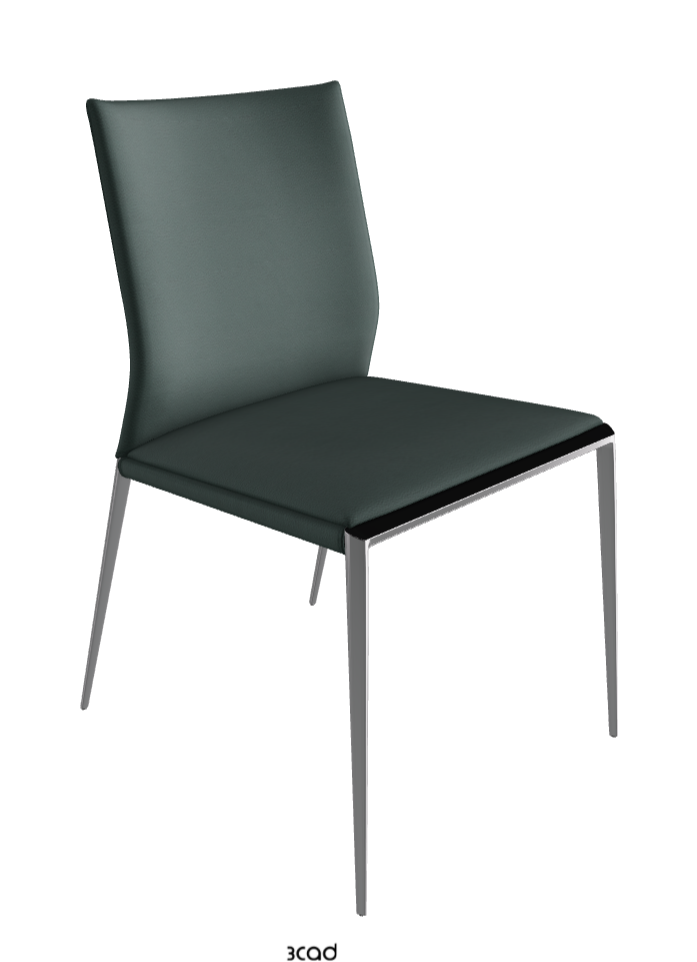 Eva Dining Chair_Chrome_Soft Leather:_Sherwood