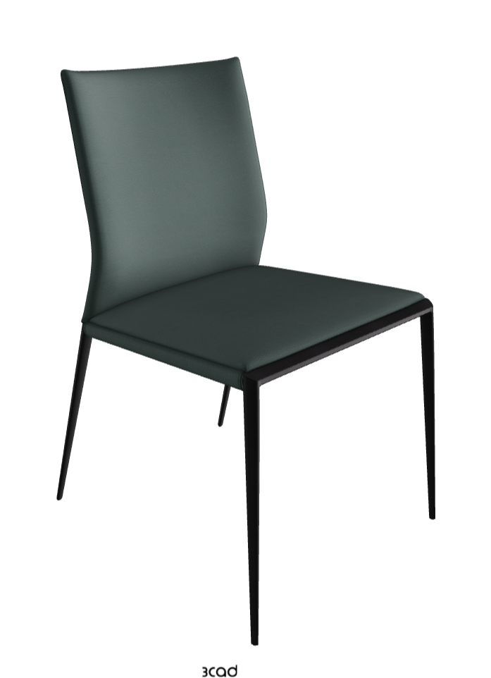 Eva Dining Chair_Black Embossed_Soft Leather_Sherwood