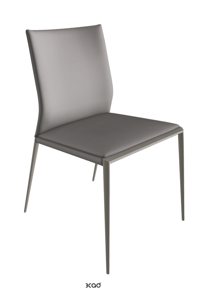 Eva Dining Chair_Titanium Embossed_Soft Leather_Nardo