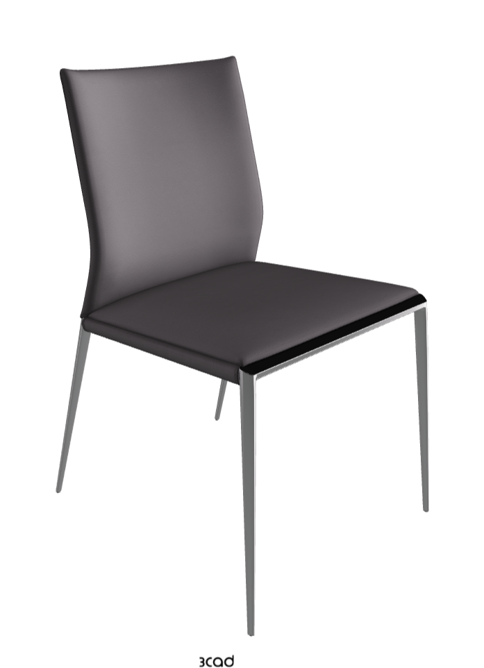 Eva Dining Chair_Chrome_Synthetic Leather:_London