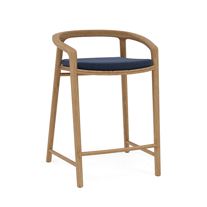 Manutti Solid Counter Height Stool With Back