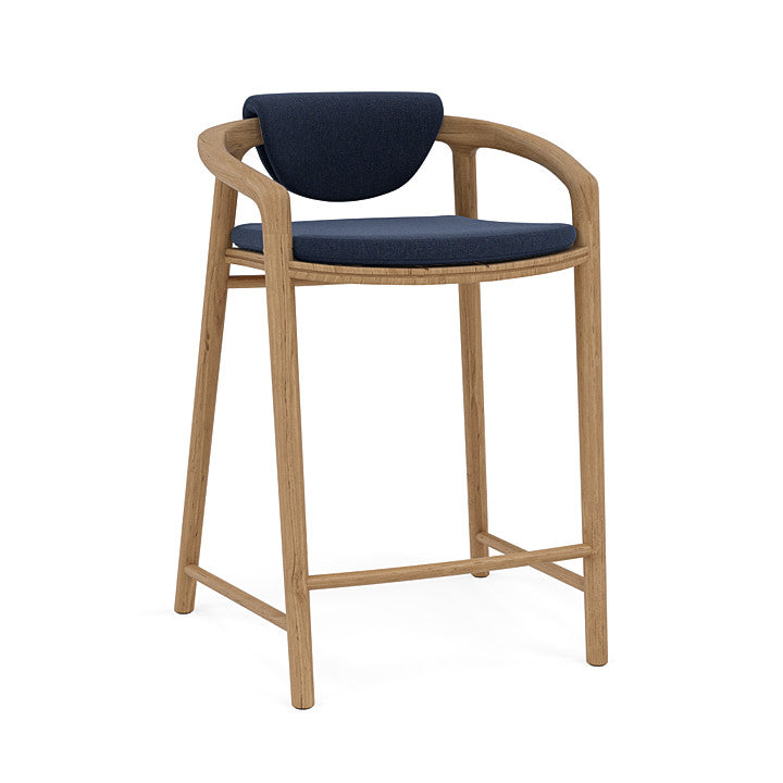 Manutti Solid Counter Height Stool With Back