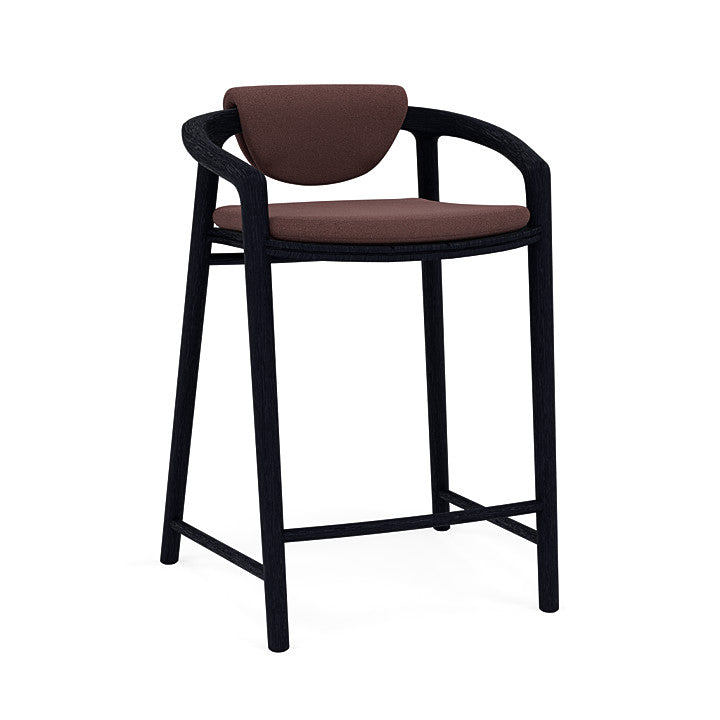 Manutti Solid Counter Height Stool With Back