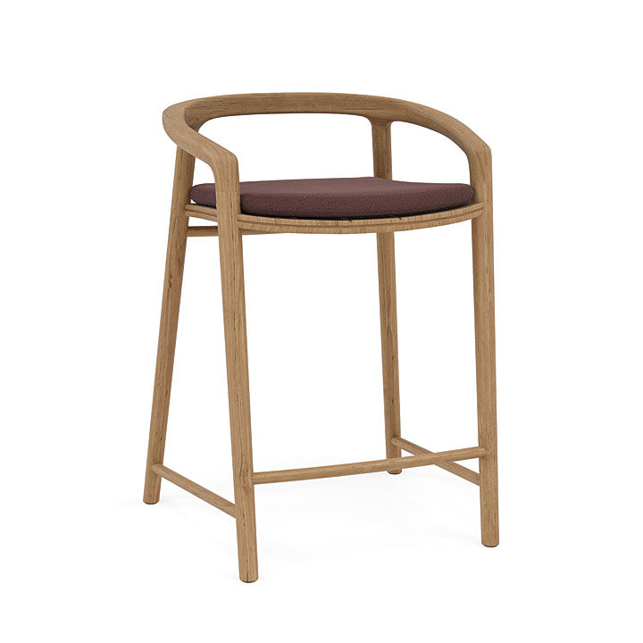 Manutti Solid Counter Height Stool With Back