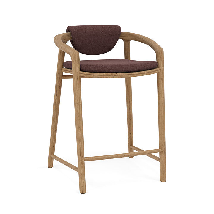 Manutti Solid Counter Height Stool With Back
