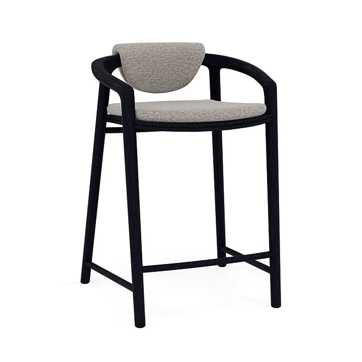 Manutti Solid Counter Height Stool With Back