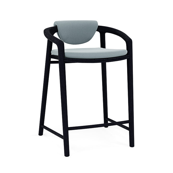 Manutti Solid Counter Height Stool With Back