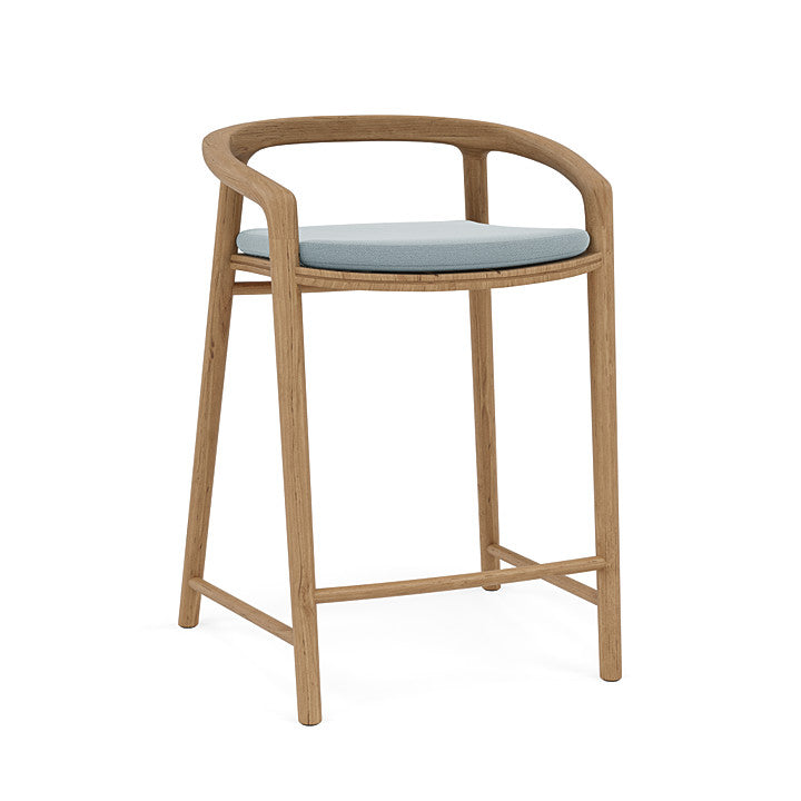 Manutti Solid Counter Height Stool With Back
