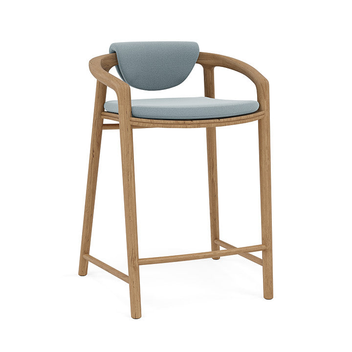 Manutti Solid Counter Height Stool With Back