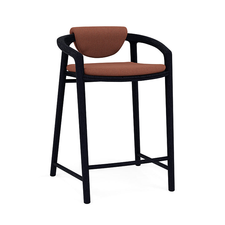 Manutti Solid Counter Height Stool With Back