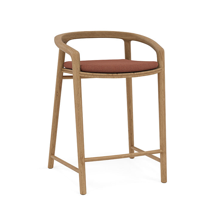 Manutti Solid Counter Height Stool With Back