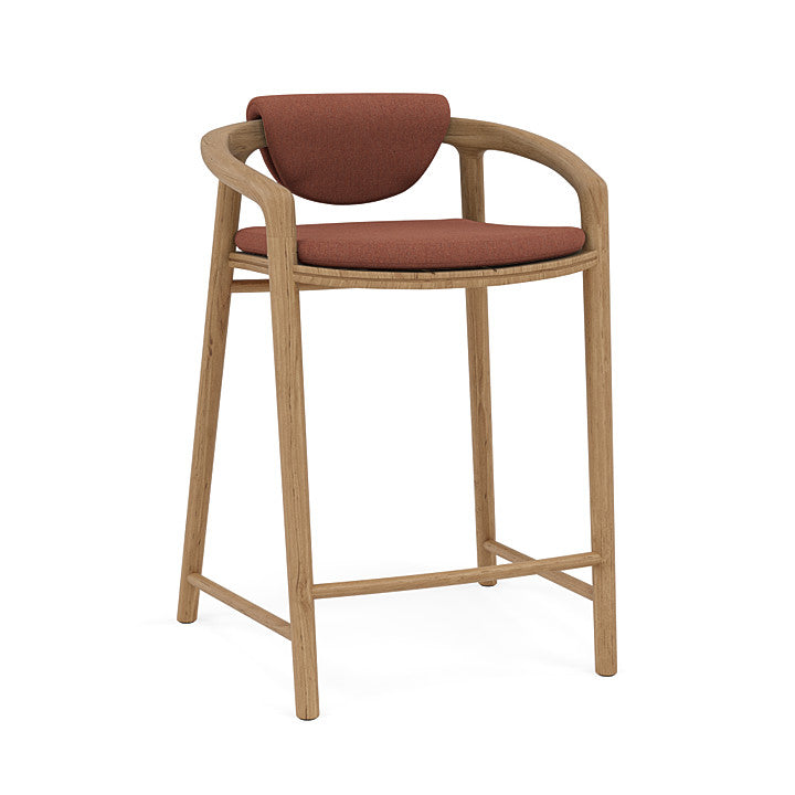Manutti Solid Counter Height Stool With Back