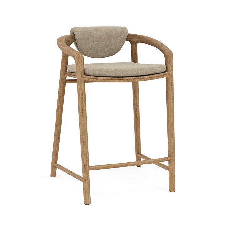 Manutti Solid Counter Height Stool With Back