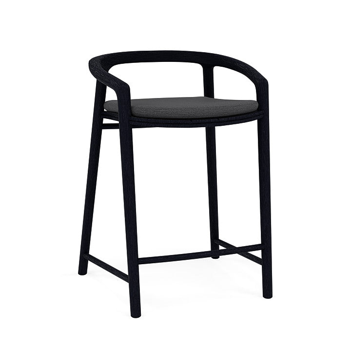Manutti Solid Counter Height Stool With Back
