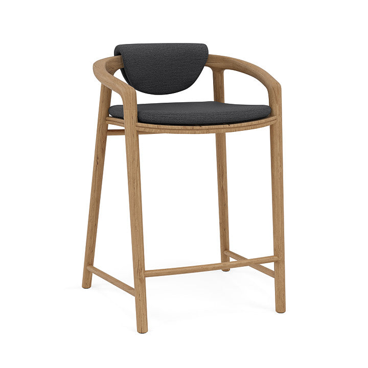Manutti Solid Counter Height Stool With Back