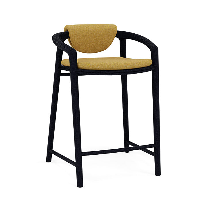 Manutti Solid Counter Height Stool With Back