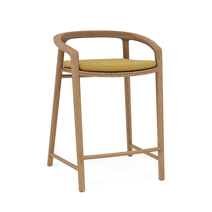Manutti Solid Counter Height Stool With Back