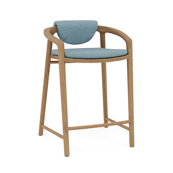 Manutti Solid Counter Height Stool With Back