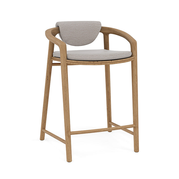 Manutti Solid Counter Height Stool With Back