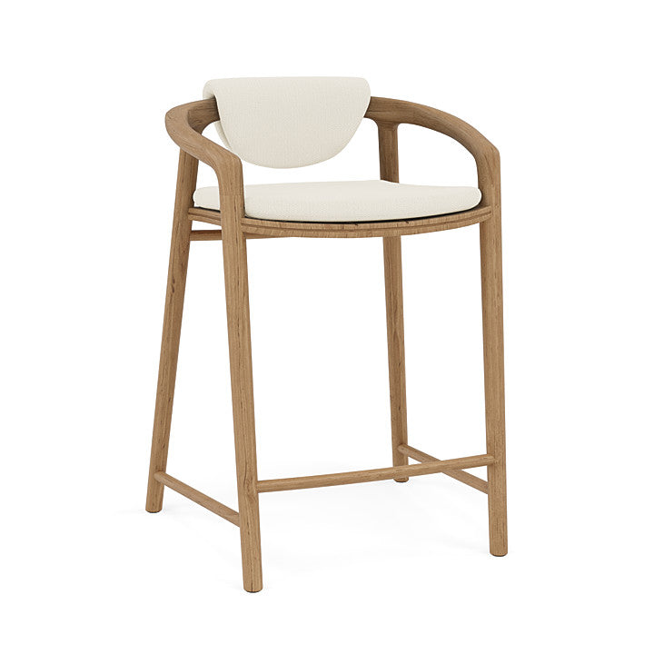 Manutti Solid Counter Height Stool With Back