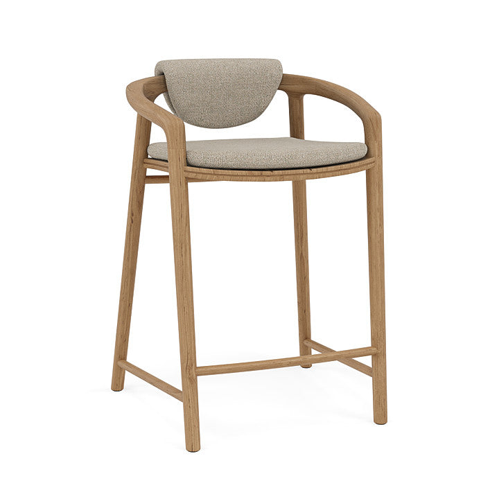 Manutti Solid Counter Height Stool With Back