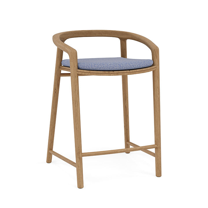 Manutti Solid Counter Height Stool With Back