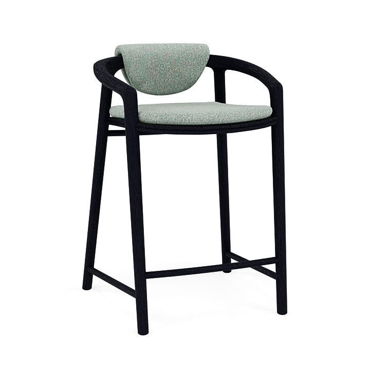 Manutti Solid Counter Height Stool With Back