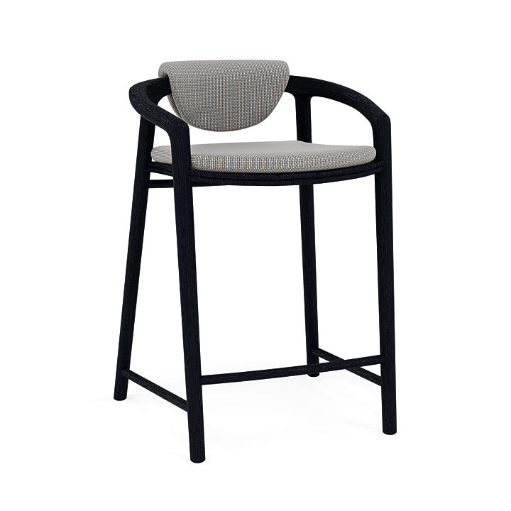 Manutti Solid Counter Height Stool With Back