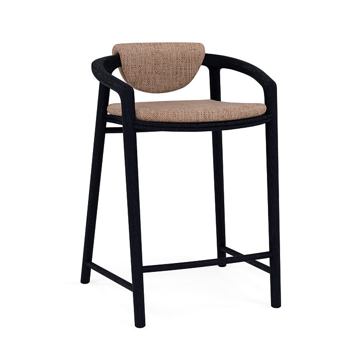 Manutti Solid Counter Height Stool With Back