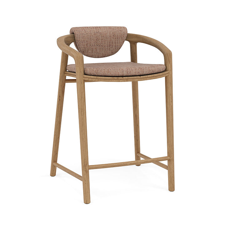 Manutti Solid Counter Height Stool With Back