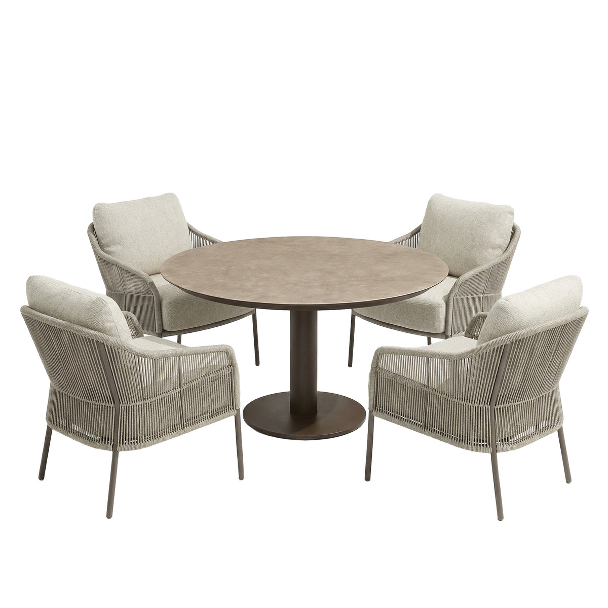 4 Seasons Outdoor Florence 4 Seat Sarah 130cm Round Ceramic Dining Table