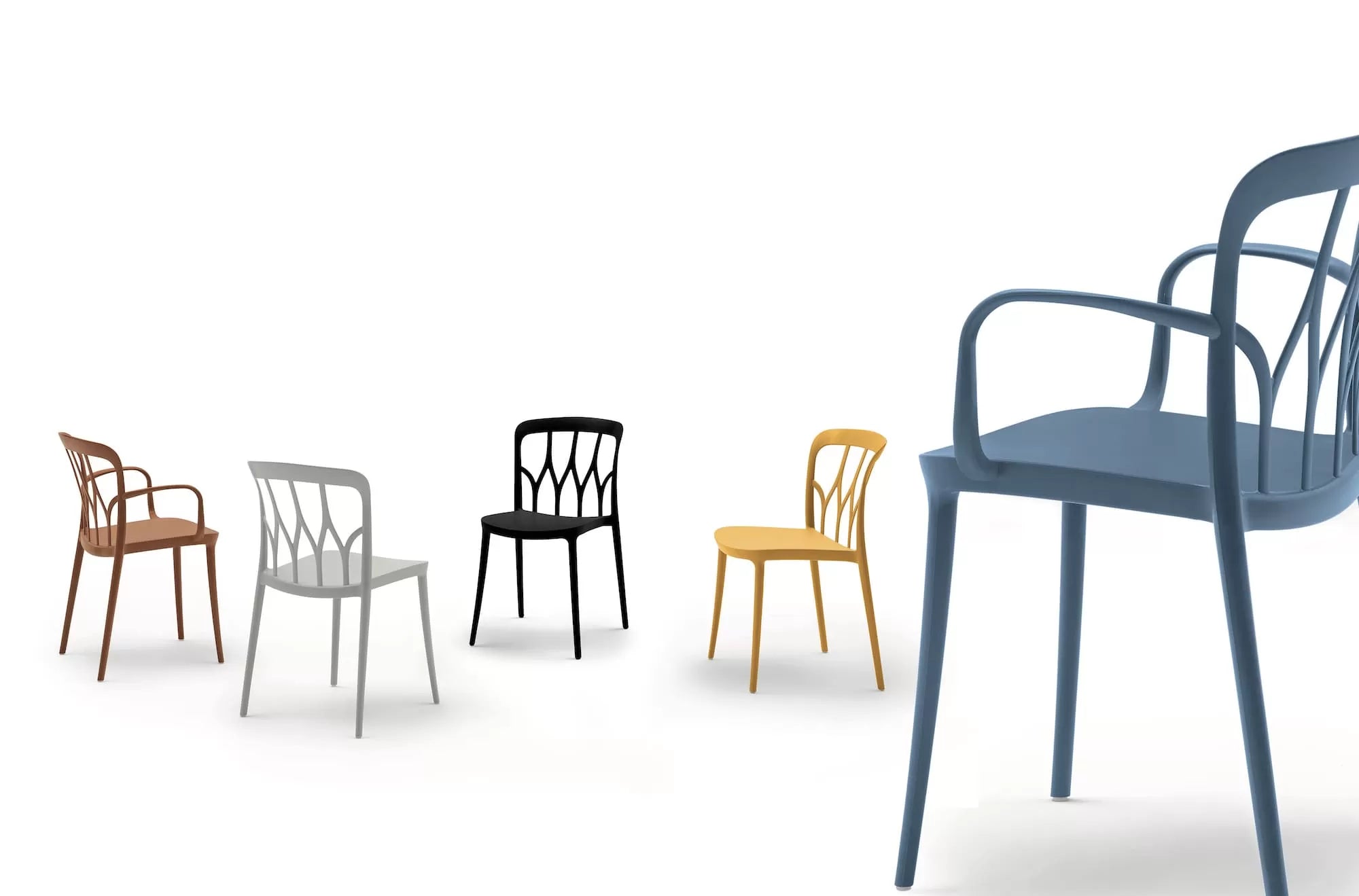 Galaxy Stackable And Outdoor Chair With Arms In Polypropylene