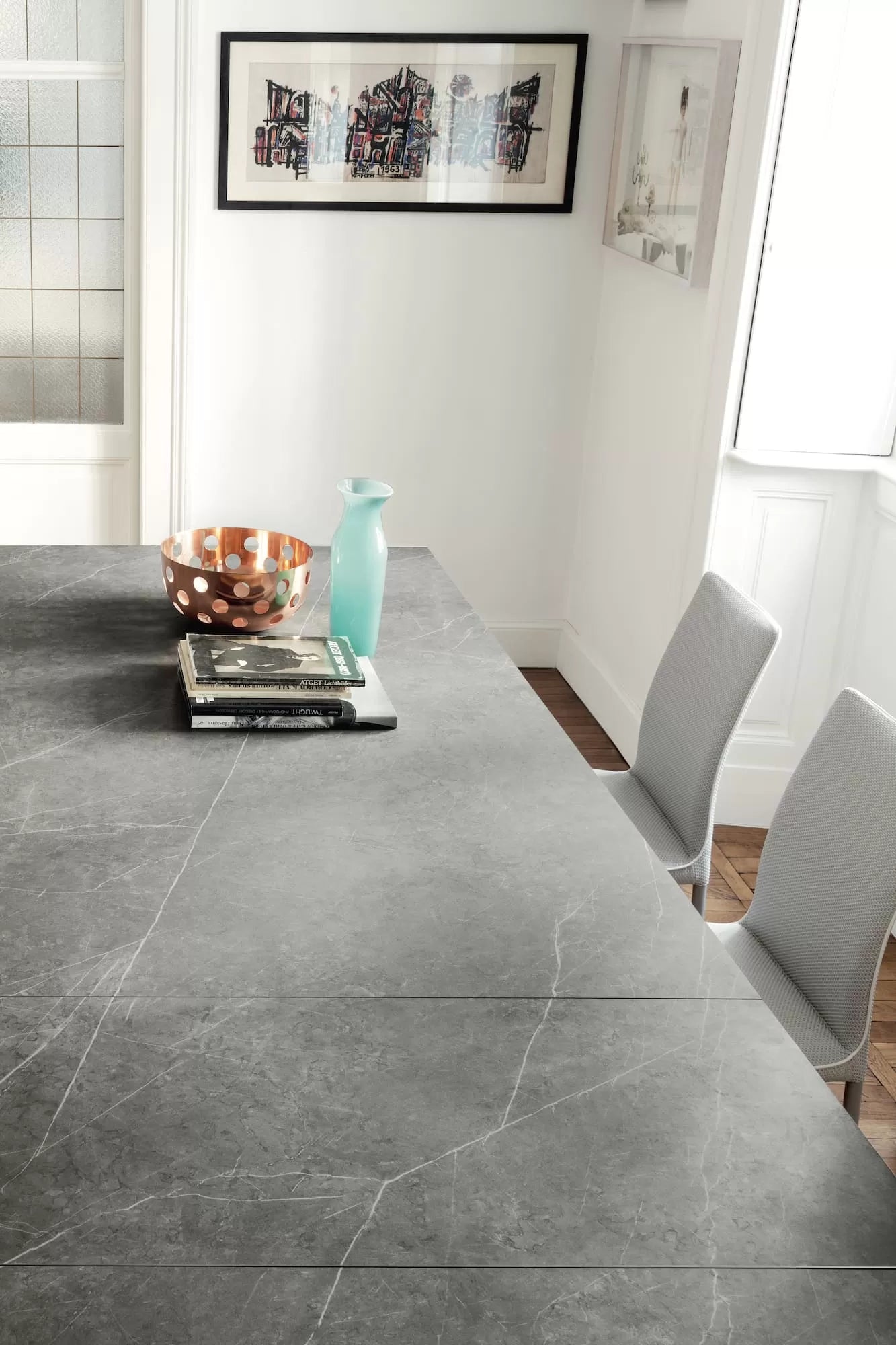 Nata Chair in metal frame upholstered and covered in Technical fabric