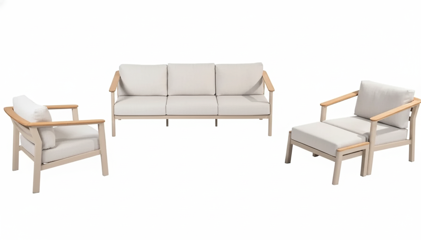 4 Seasons Outdoor Olivia Lounge with Yoga Coffee Table & Footstool