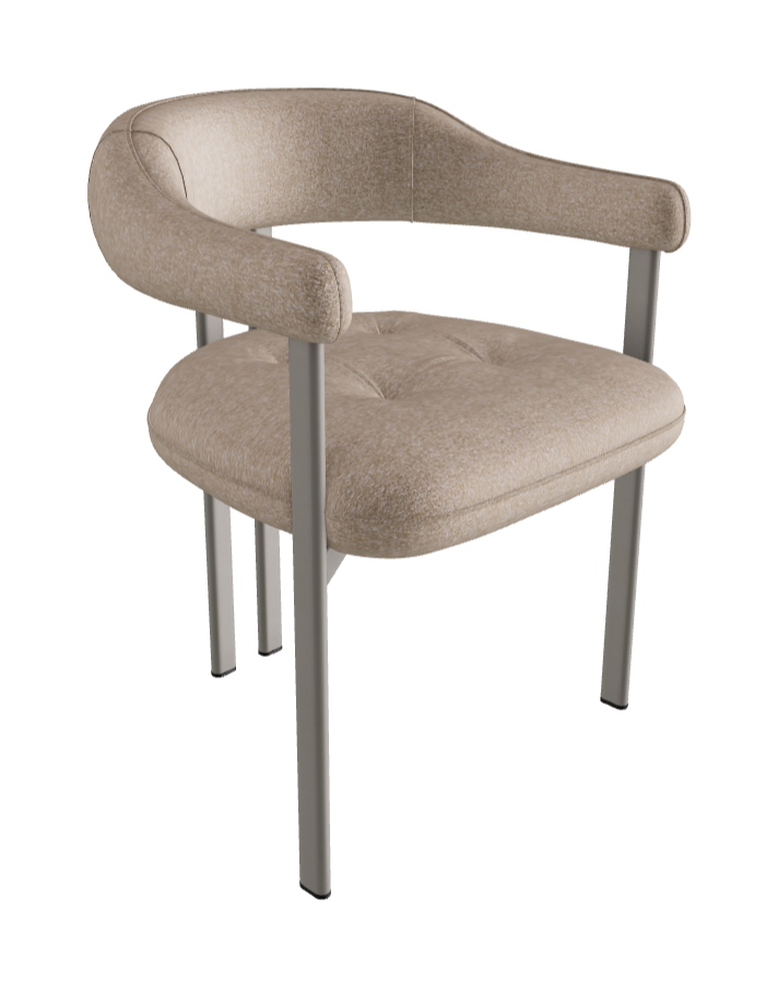 Greta Dining Armchair_Titanium Embossed_Fabric_B732