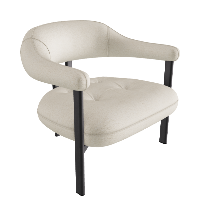 Greta Lounge Armchair_Graphite Embossed_Fabric_B240
