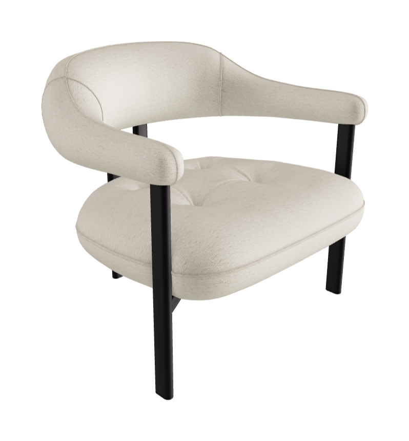 Greta Lounge Armchair_Black Embossed_Fabric_B240