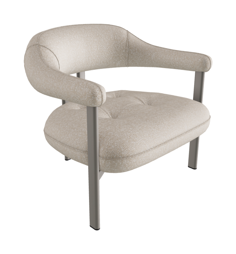 Greta Lounge Armchair_Titanium Embossed_Fabric_B241