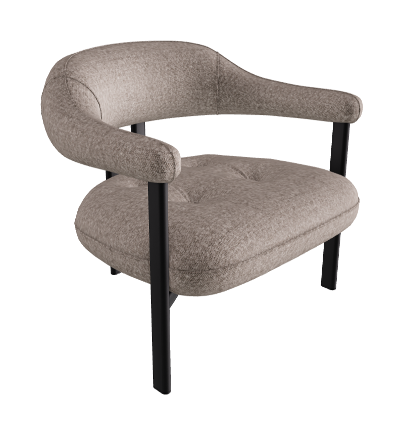 Greta Lounge Armchair_Black Embossed_Fabric_B242