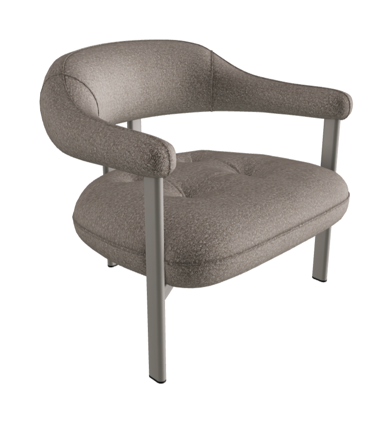 Greta Lounge Armchair_Titanium Embossed_Fabric_B243